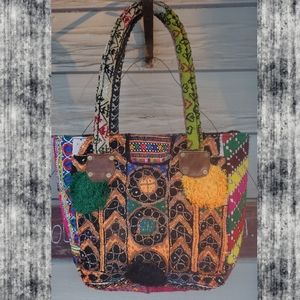 artisan banjara Zari Ethnic handmade Embroidered Repurposed Patchwork bag